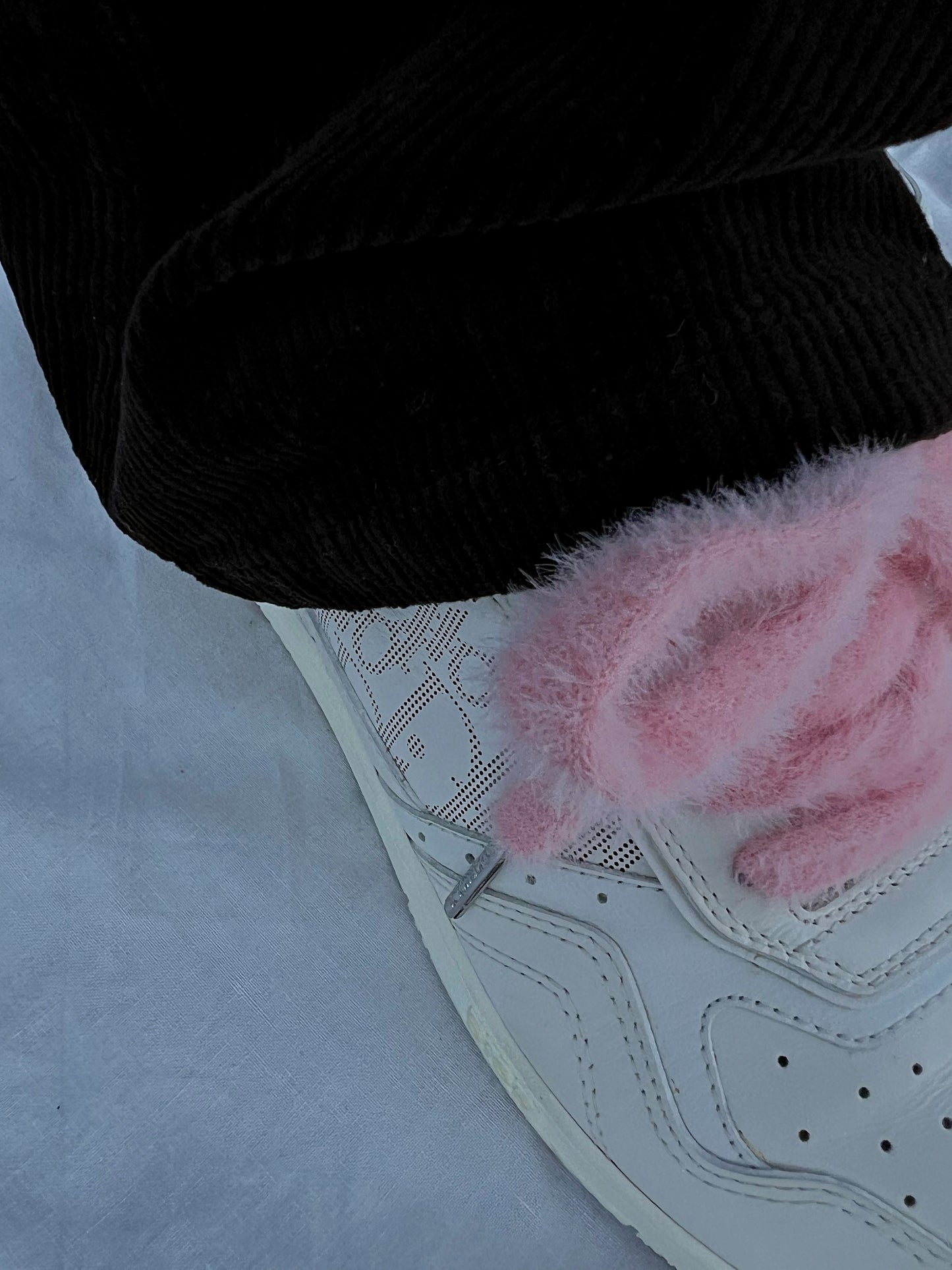 Light Pink Faux Fur Shoelaces