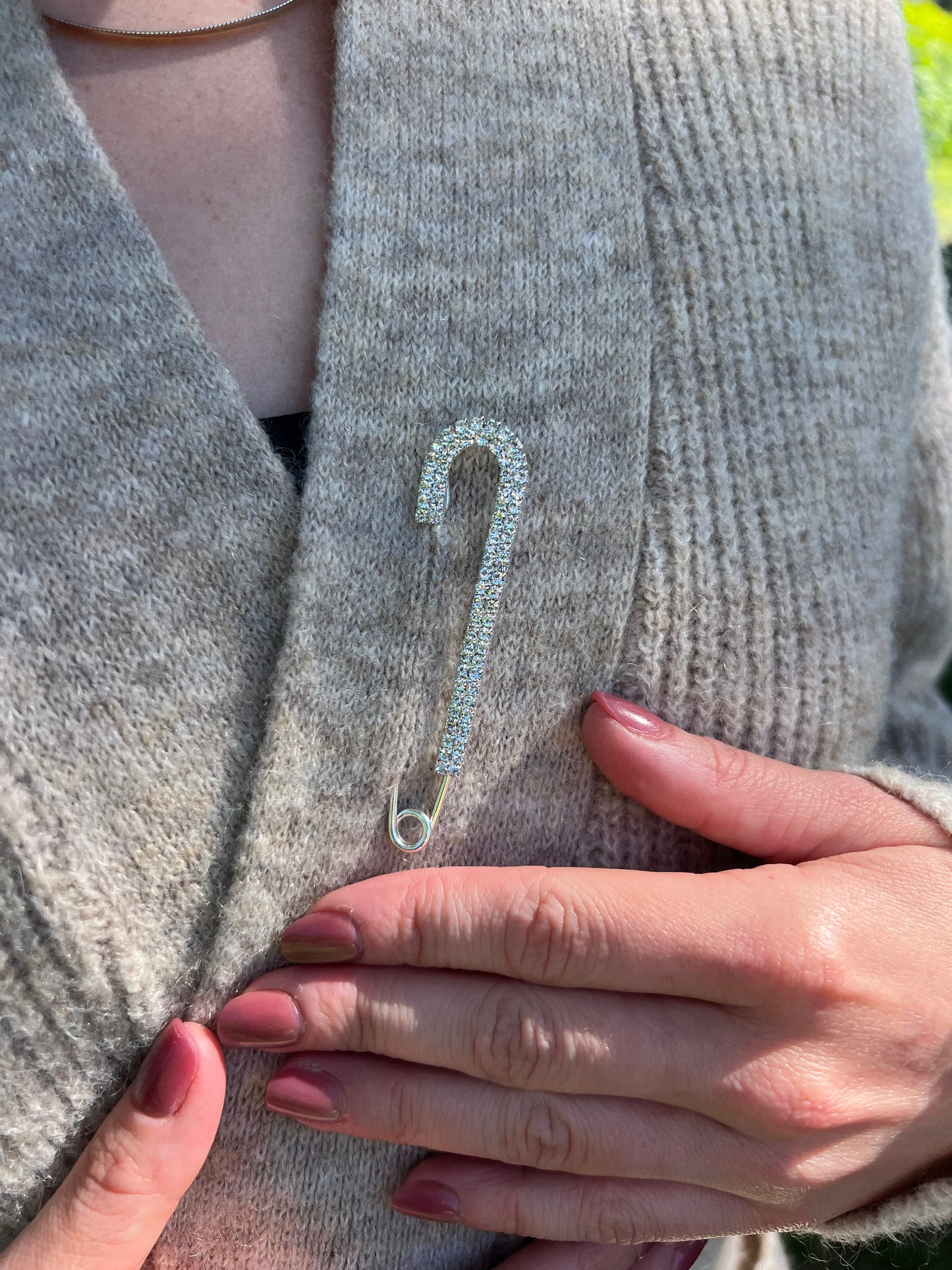 Crystal Fashion Safety Pin Gold