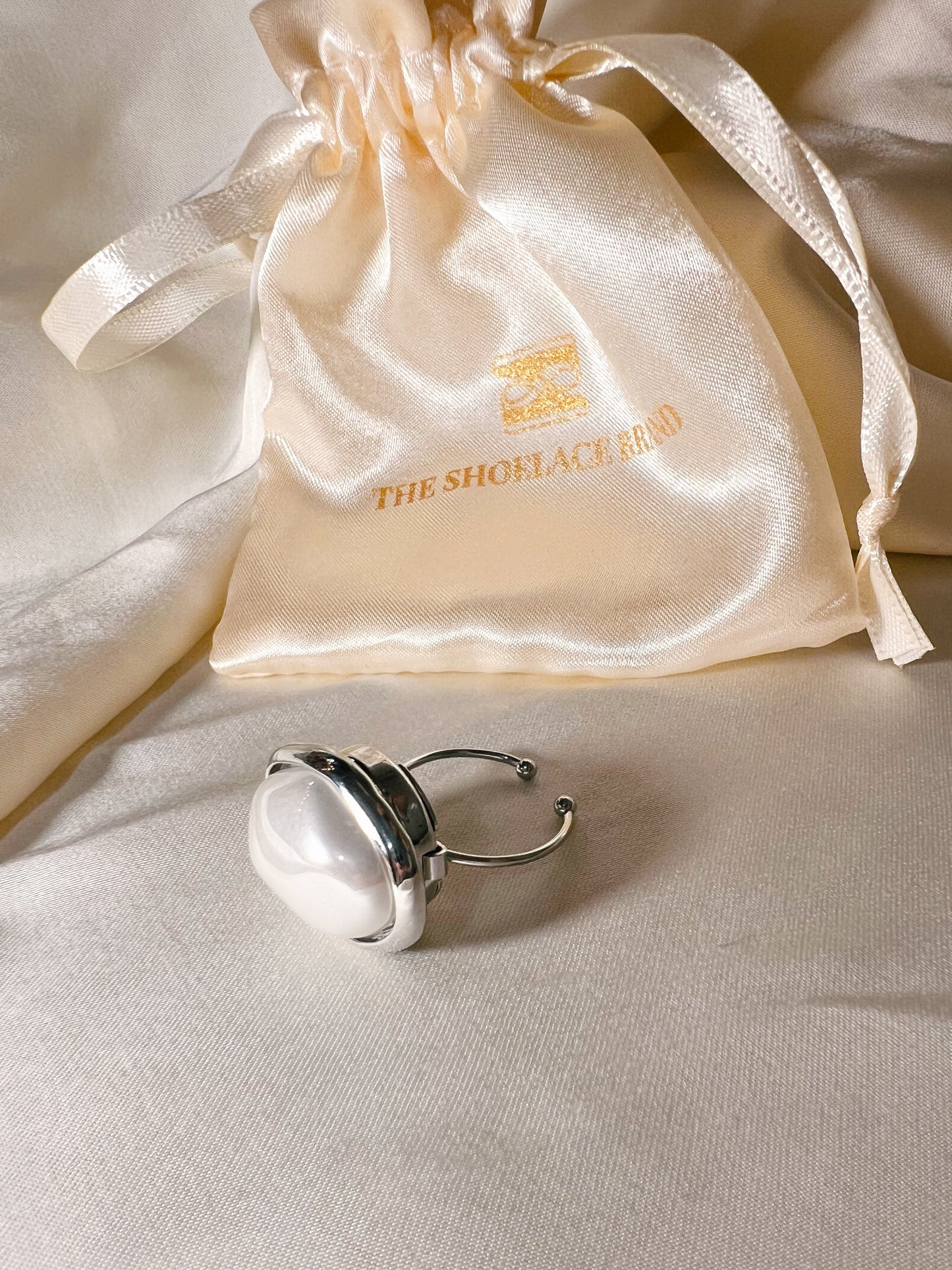 Silver Adjustable Ring – Button Base