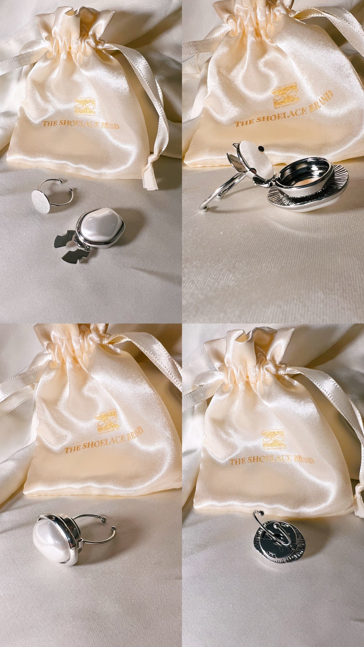 Silver Adjustable Ring – Button Base