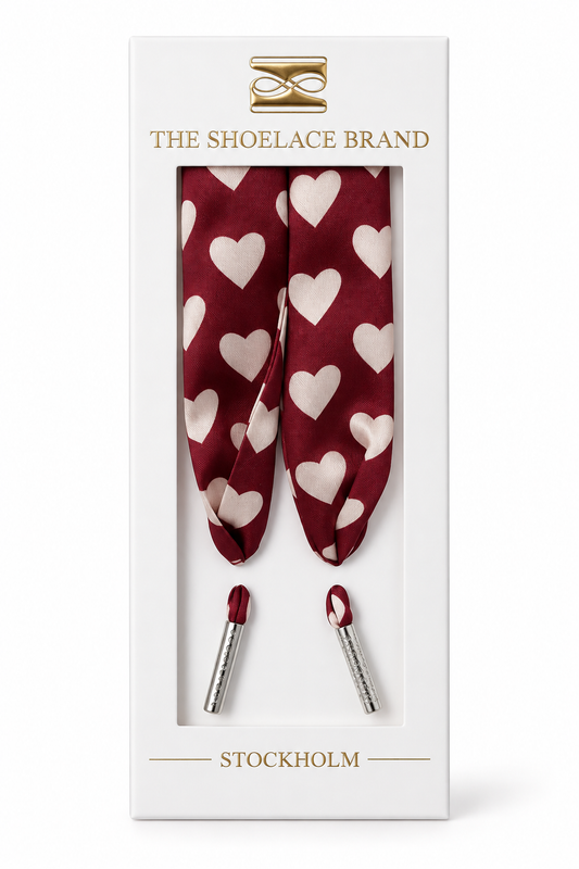Burgundy Heart Scarf Skosnören