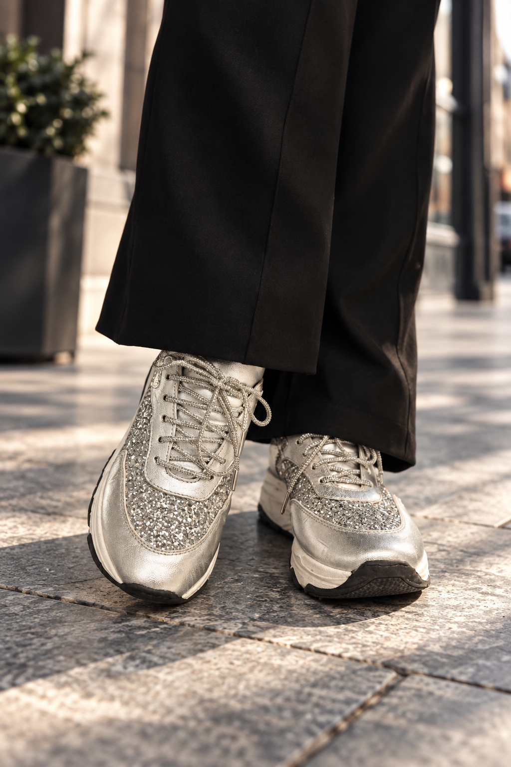 Luxury Silver Skosnören