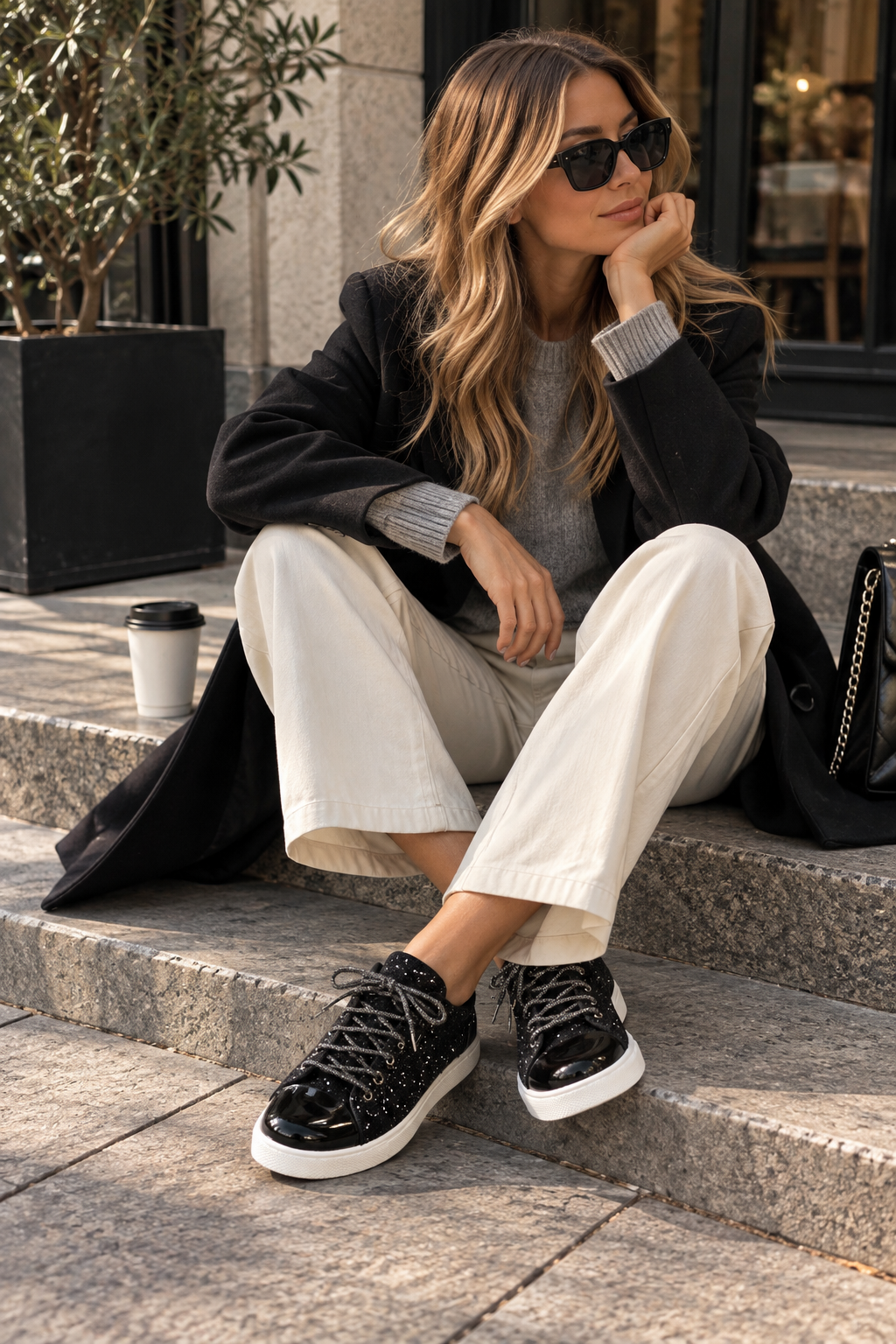 Luxury Black Skosnören