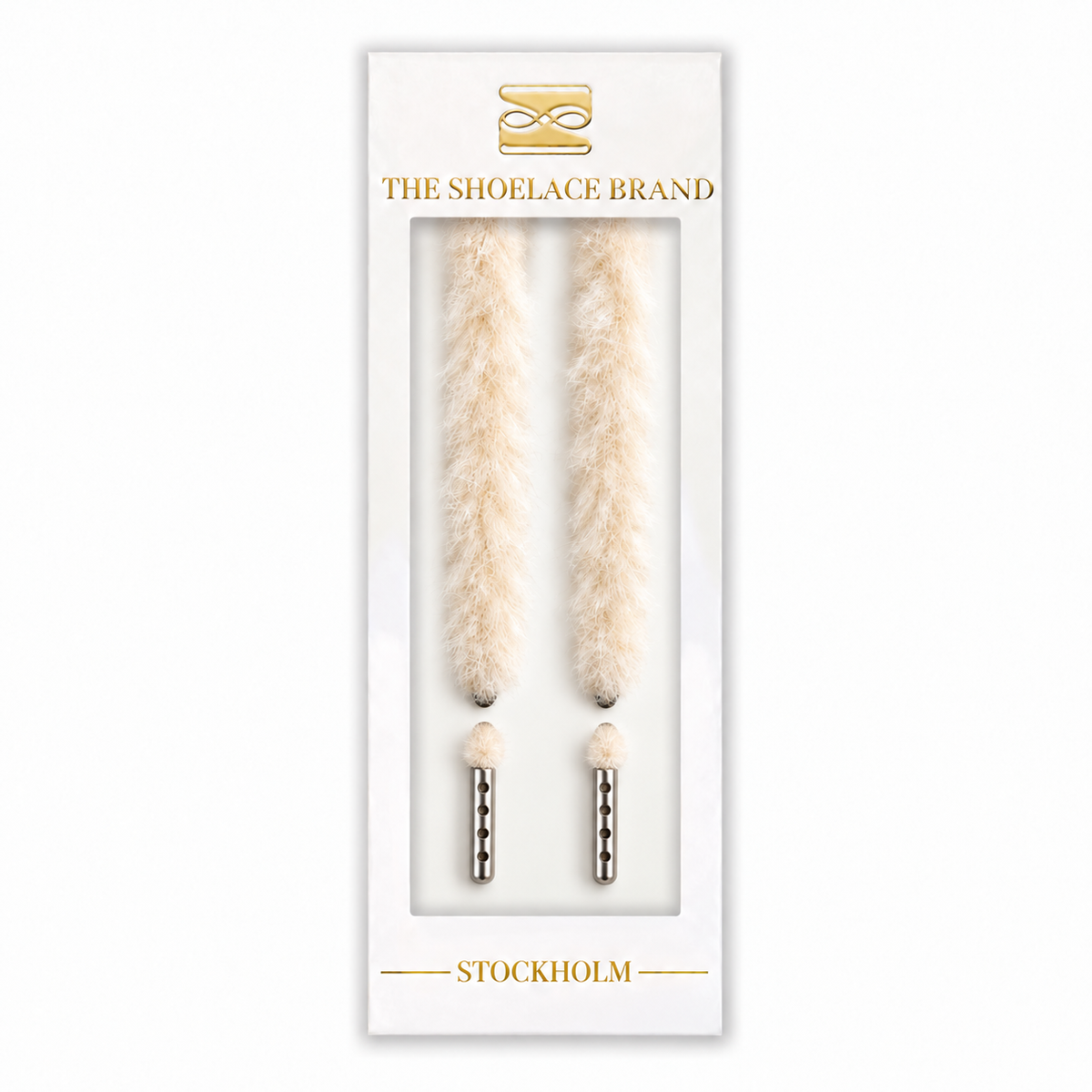 Cream Faux Fur Skosnören