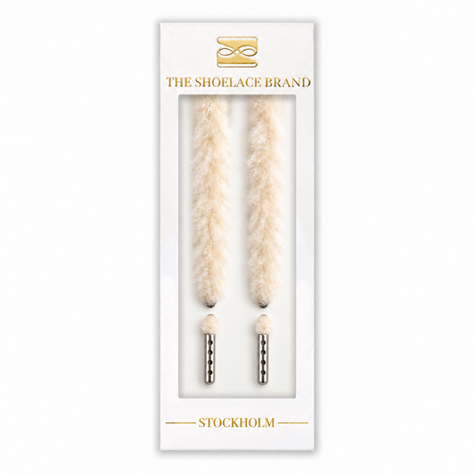 Cream Faux Fur Skosnören