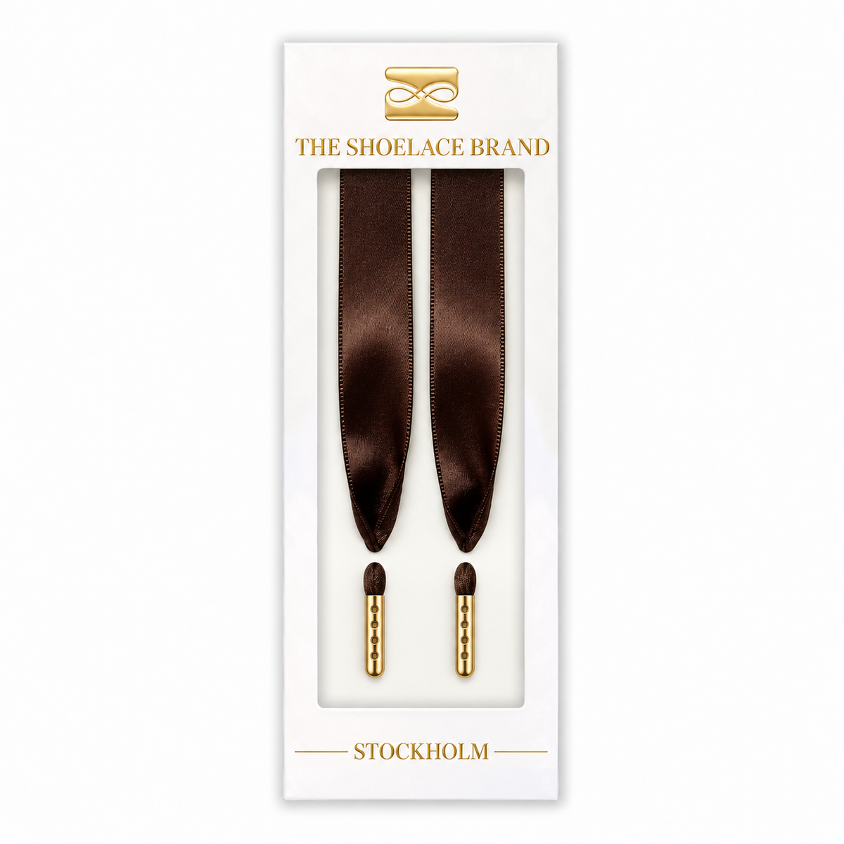Brown Silk Skosnören