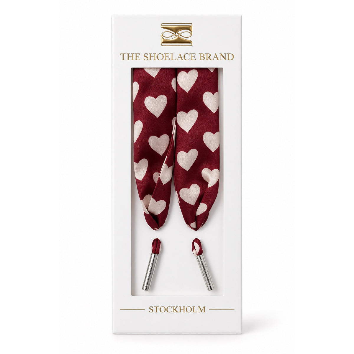 Burgundy Heart Scarf Skosnören