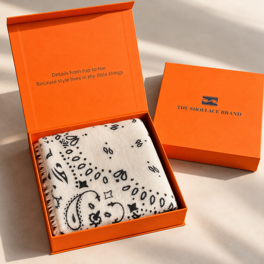 Cashmere Scarf Paisley Off White