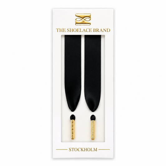 Black Silk Goldtip Skosnören