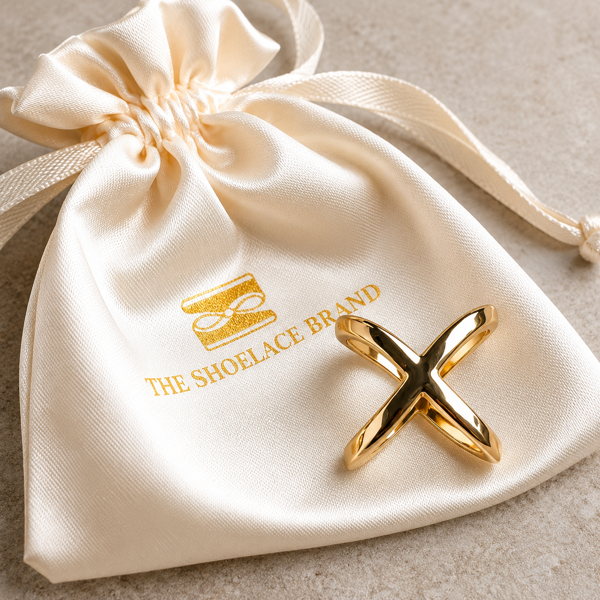 Scarf Ring Cross Gold S