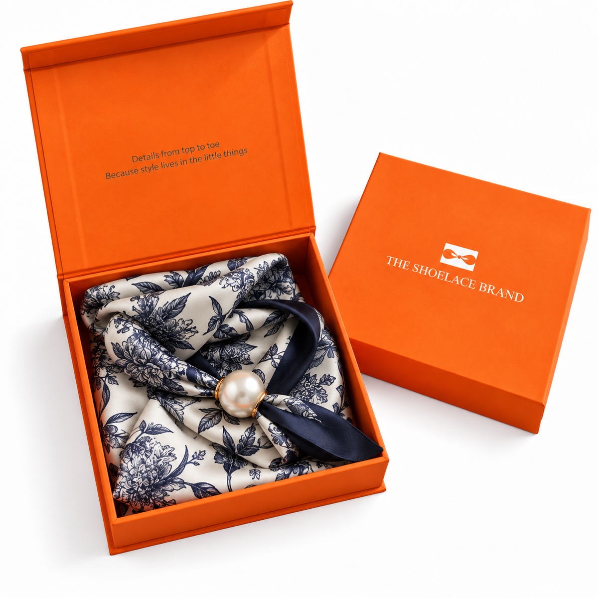 Magnetic Scarf Blue Floral