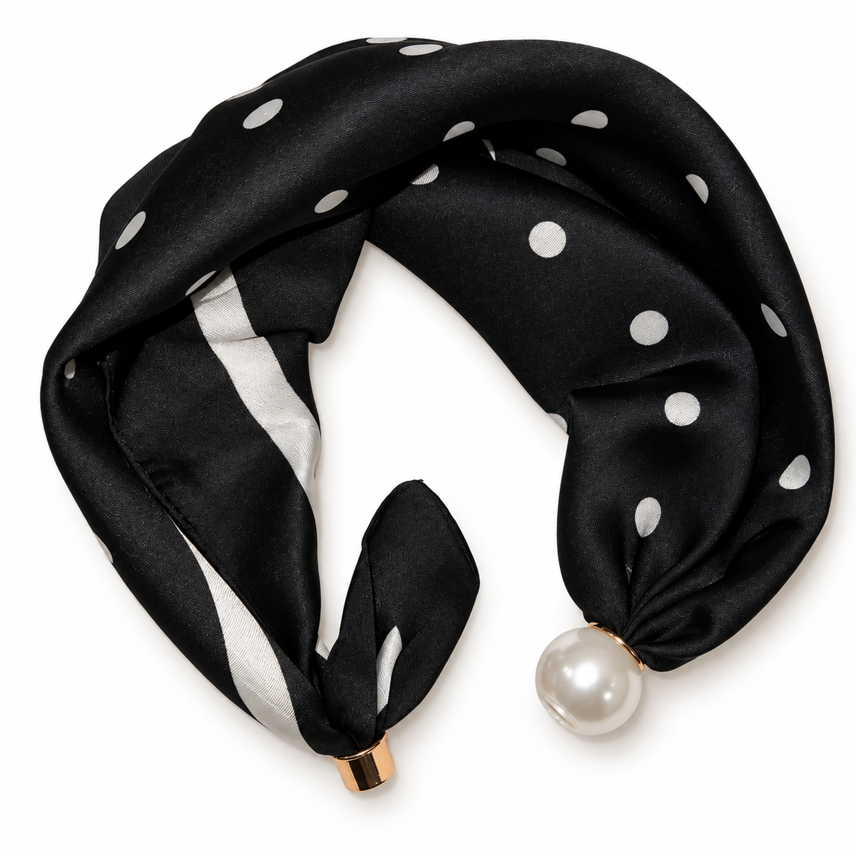 Magnetic Scarf Black Dots