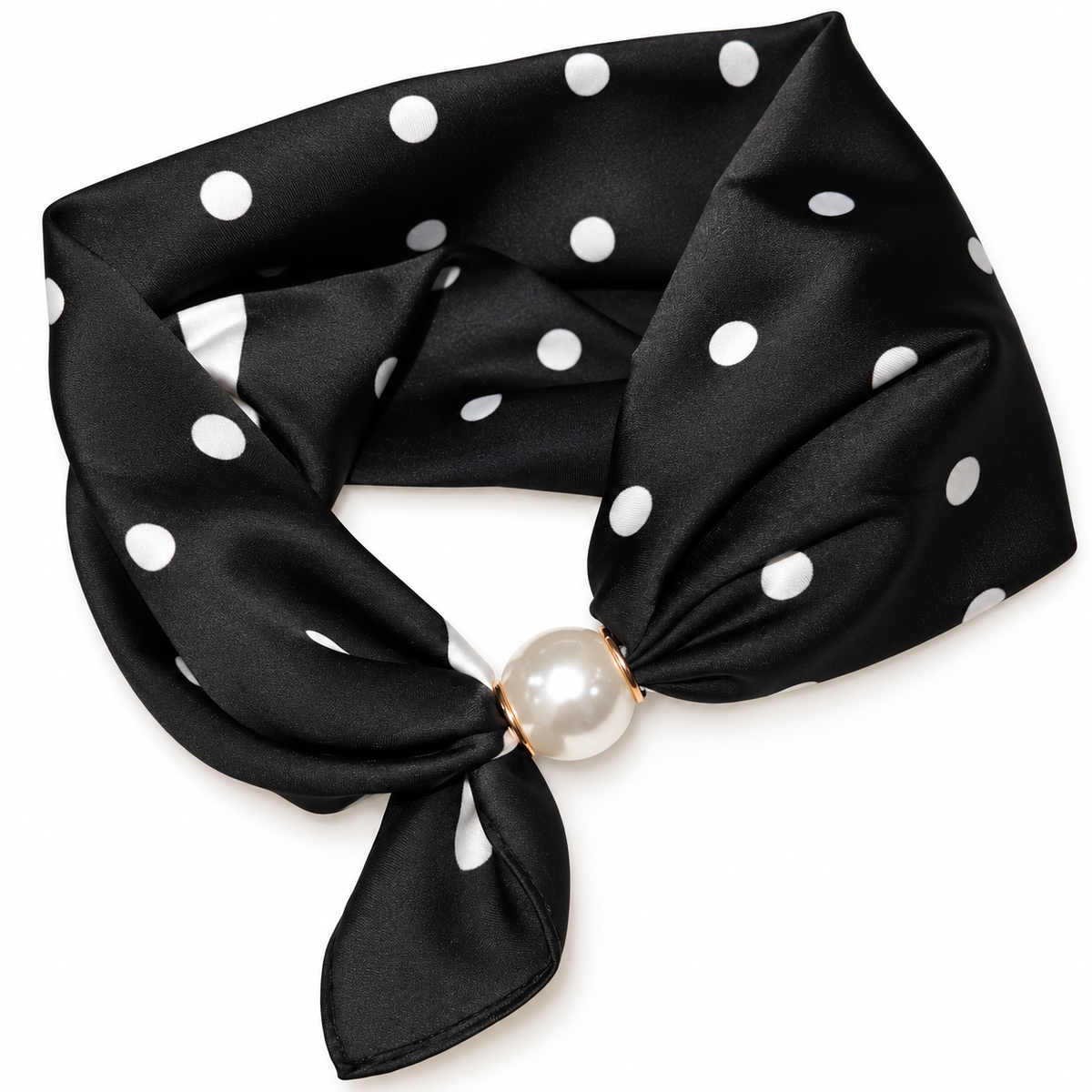 Magnetic Scarf Black Dots