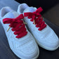 Red Cotton 1,5cm – Red Cotton Shoelaces with Gold Tips (Sample Edition)