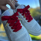 Red Cotton 1,5cm – Red Cotton Shoelaces with Gold Tips (Sample Edition)