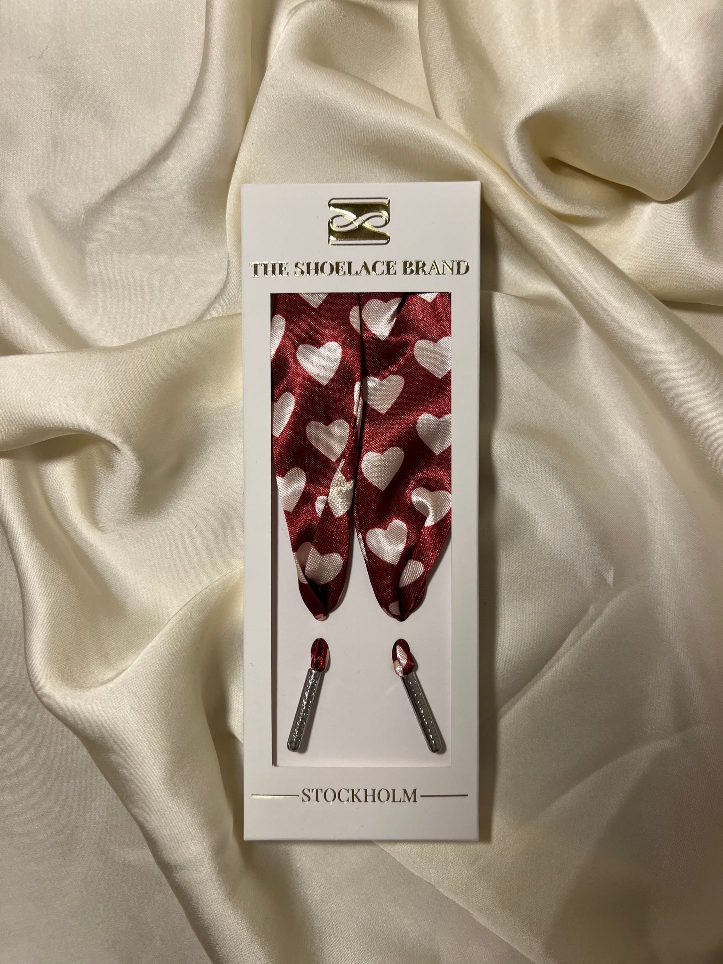 Burgundy Heart Scarf Skosnören