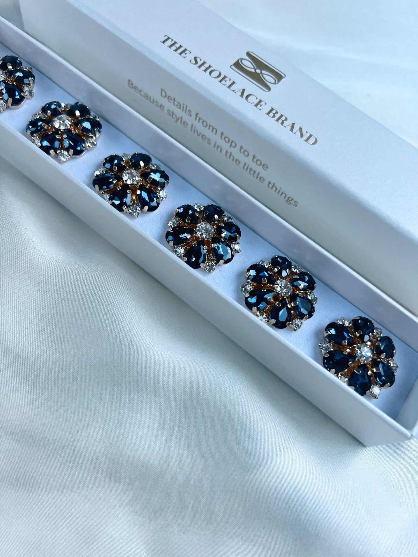 The Shoelace Brand Button cover Navy blue Isabelle