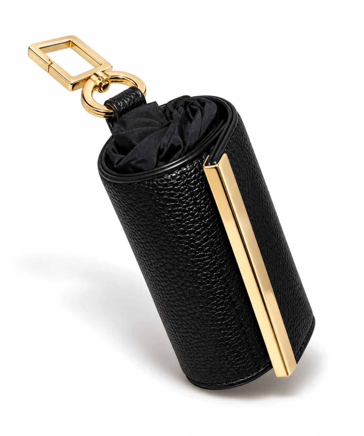Key Chain Bag Black The Shoelace Brand Gold