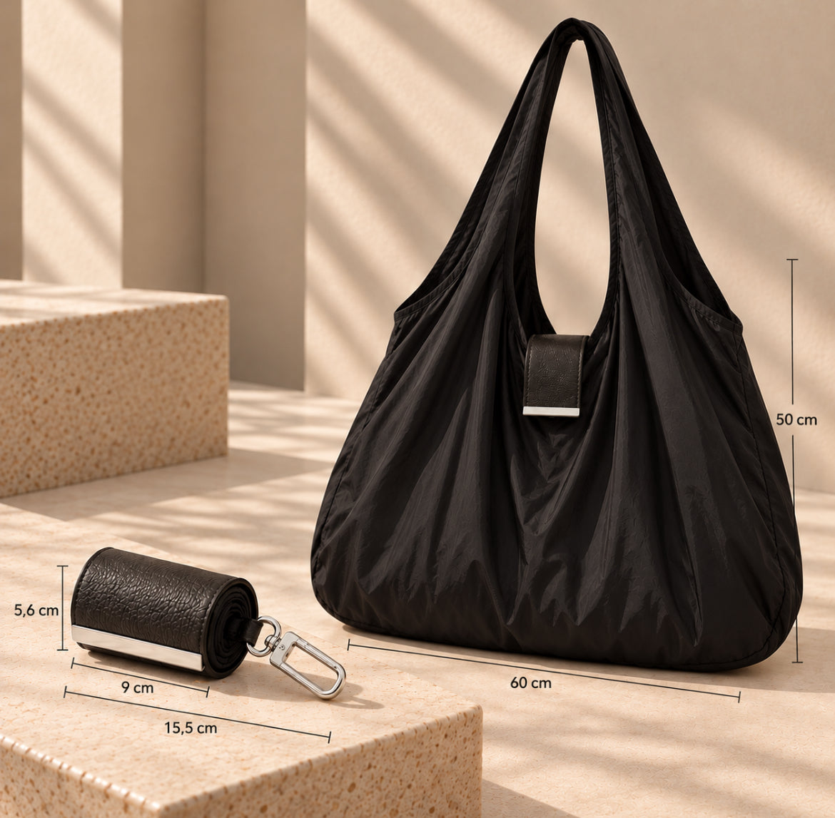 Key Chain Bag Black The Shoelace Brand size