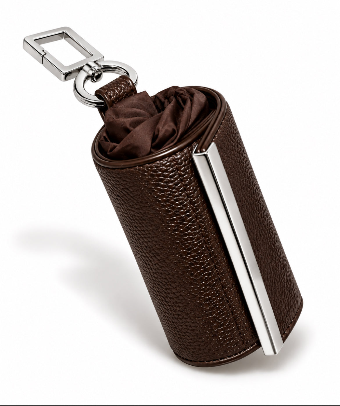 Key Chain Bag Brown The Shoelace Brand Silver