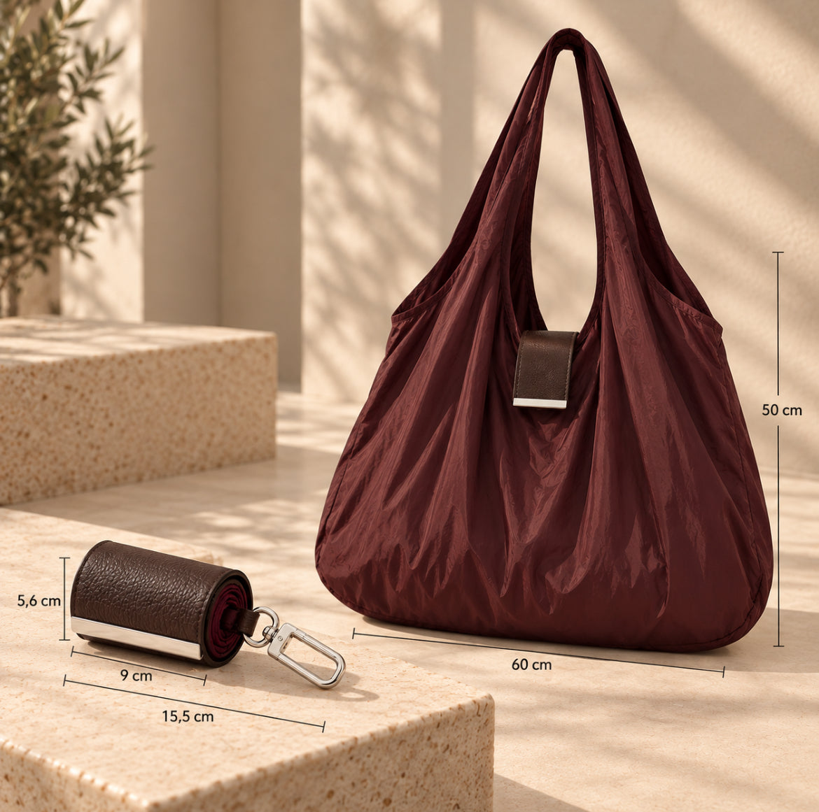 Key Chain Bag Brown The Shoelace Brand Size
