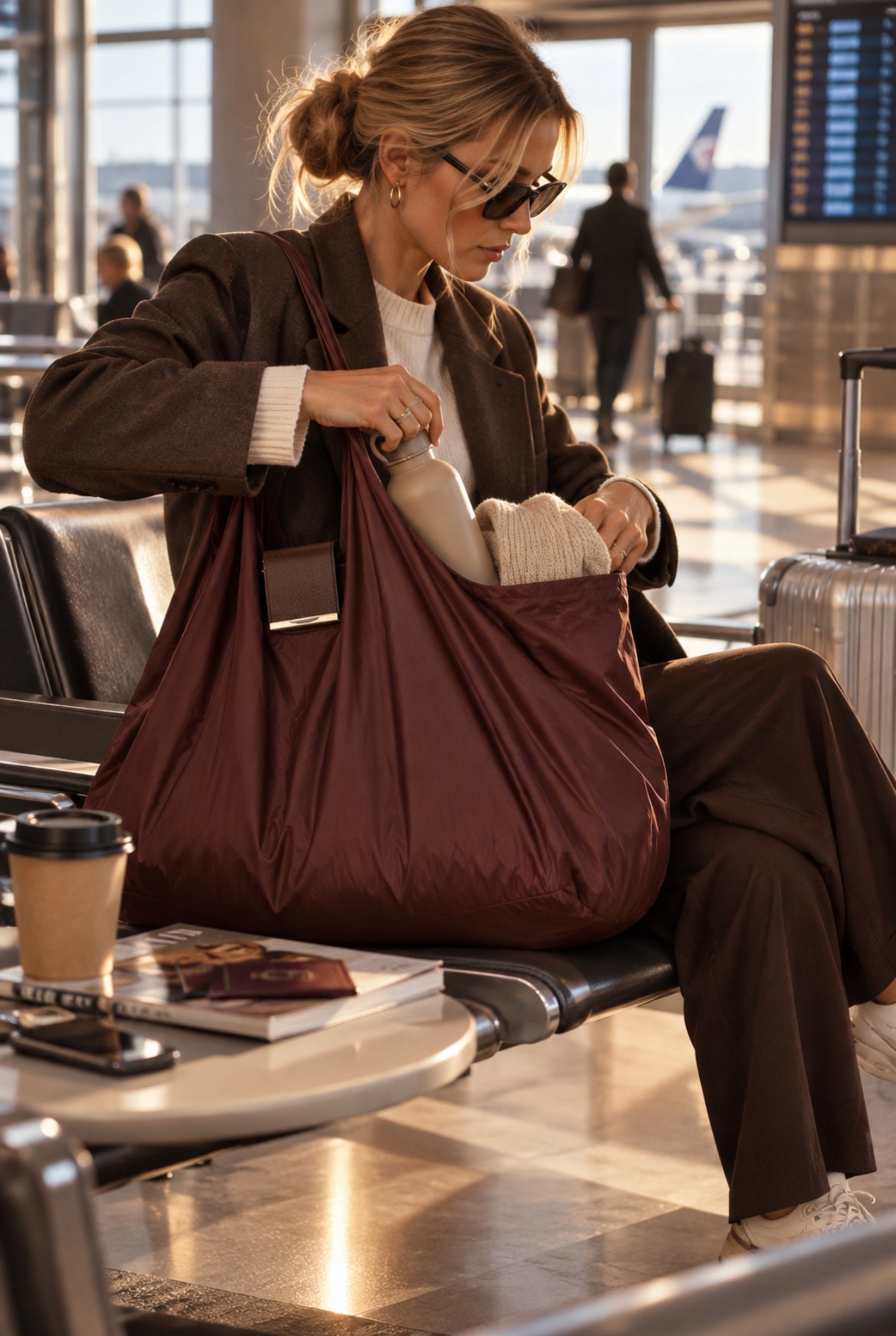 Key Chain Bag Brown The Shoelace Brand airport