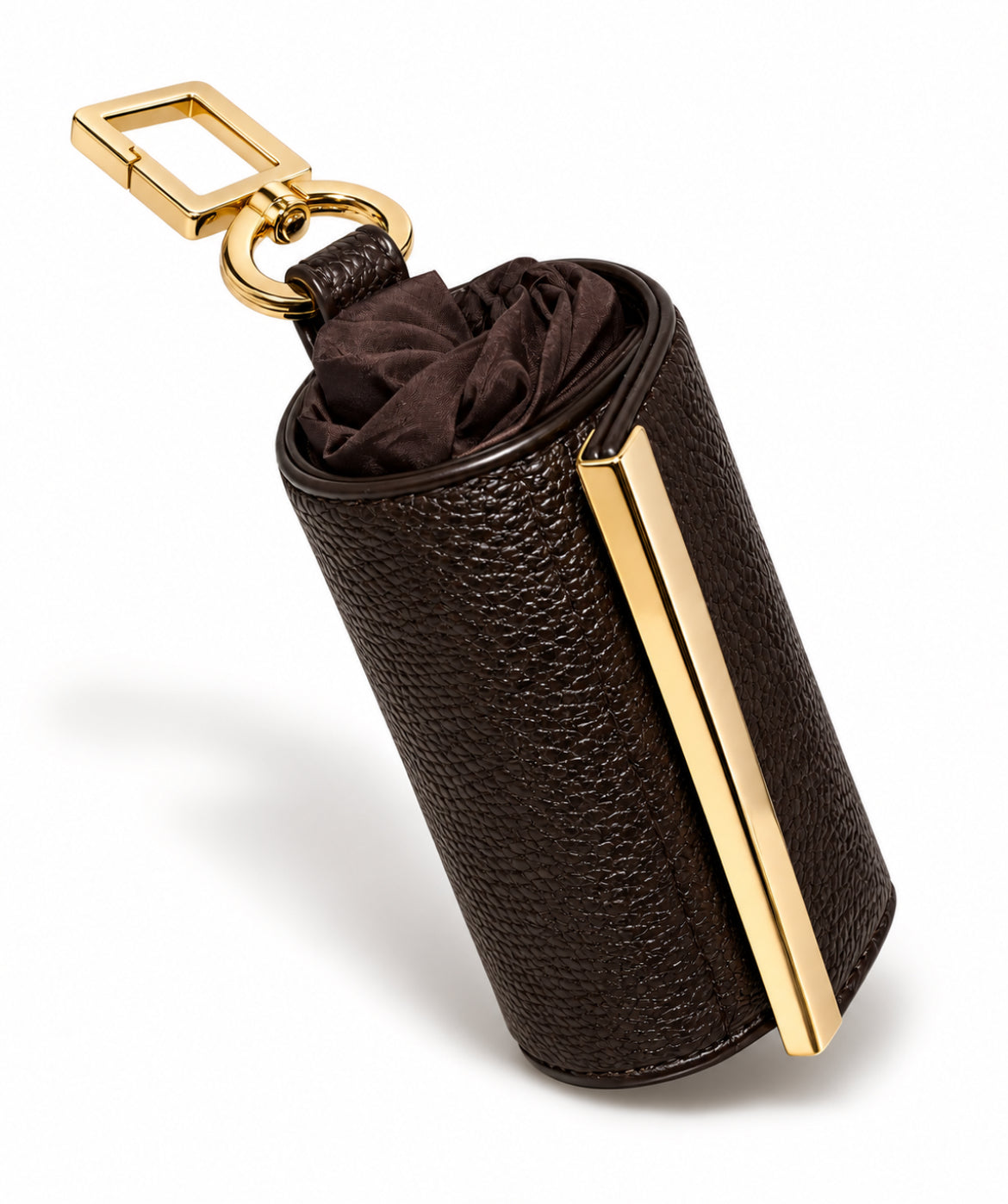 Key Chain Bag Brown The Shoelace Brand gold