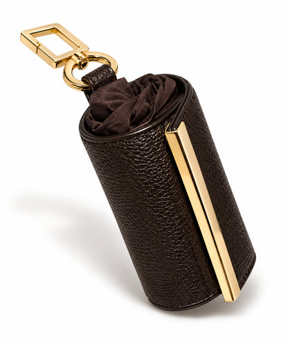 Key Chain Bag Brown The Shoelace Brand gold