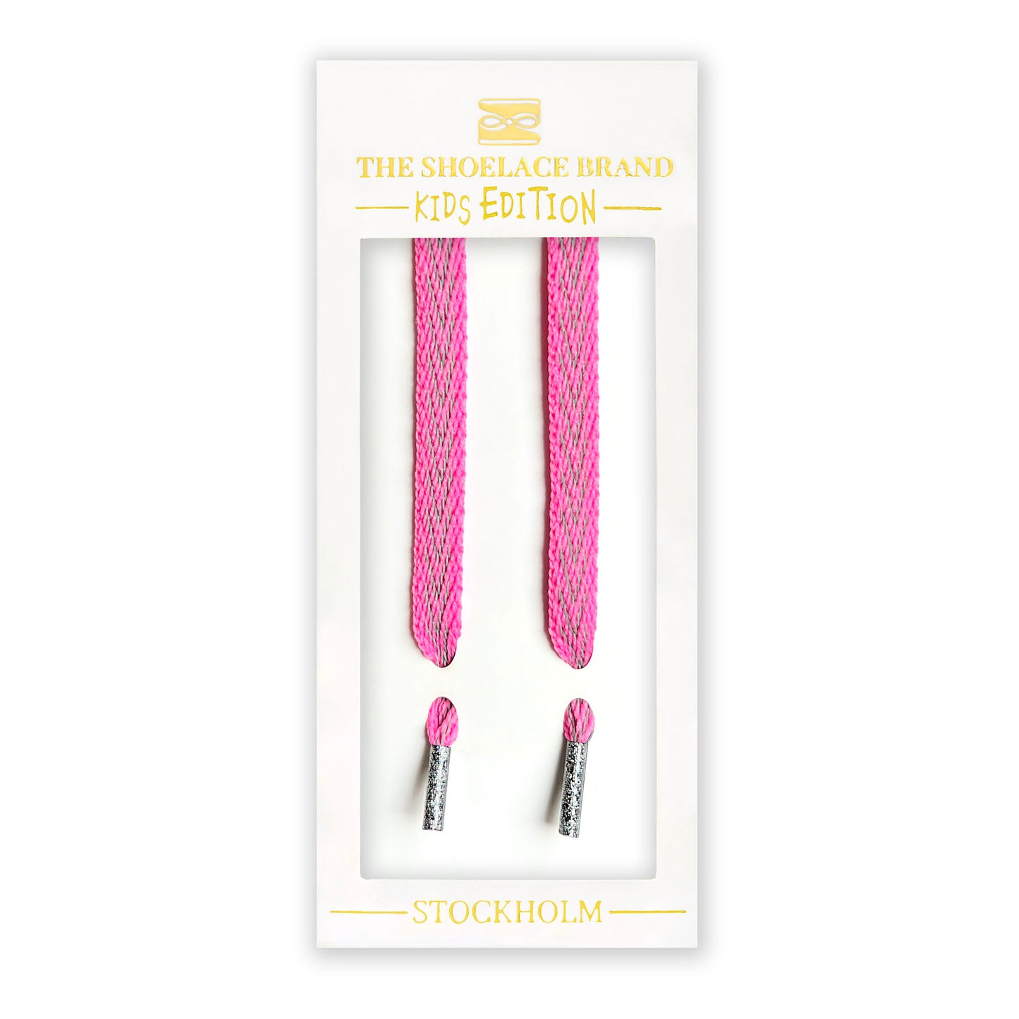 Kids Reflective Pink Shoelaces