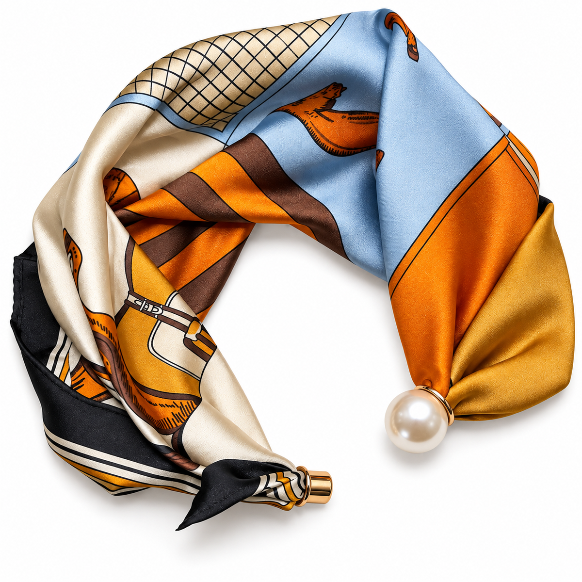 Magnetic Scarf Horse print The Shoelace Brand open scarf