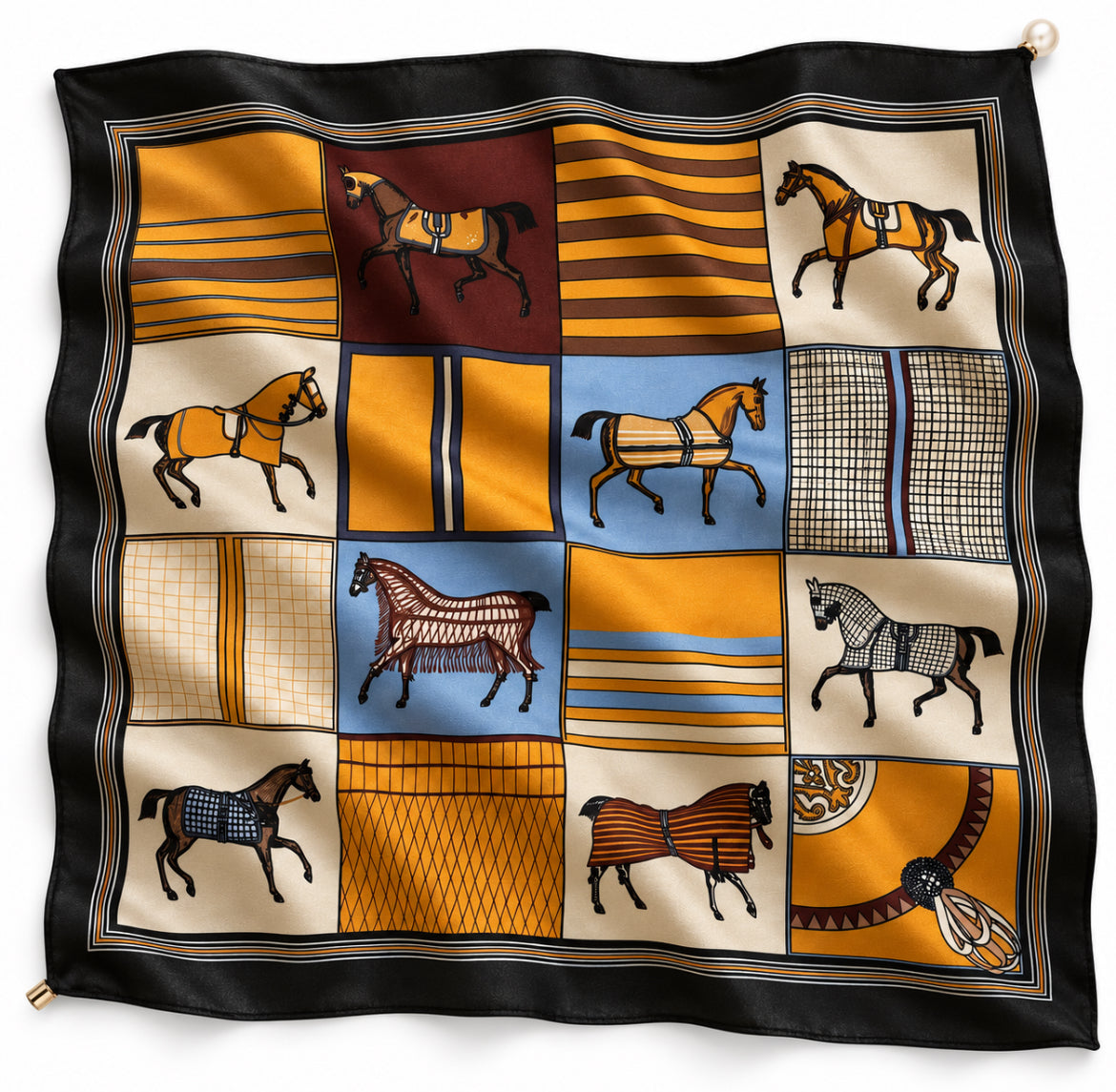 Magnetic Scarf Large Horse Print The Shoelace Brand flat
