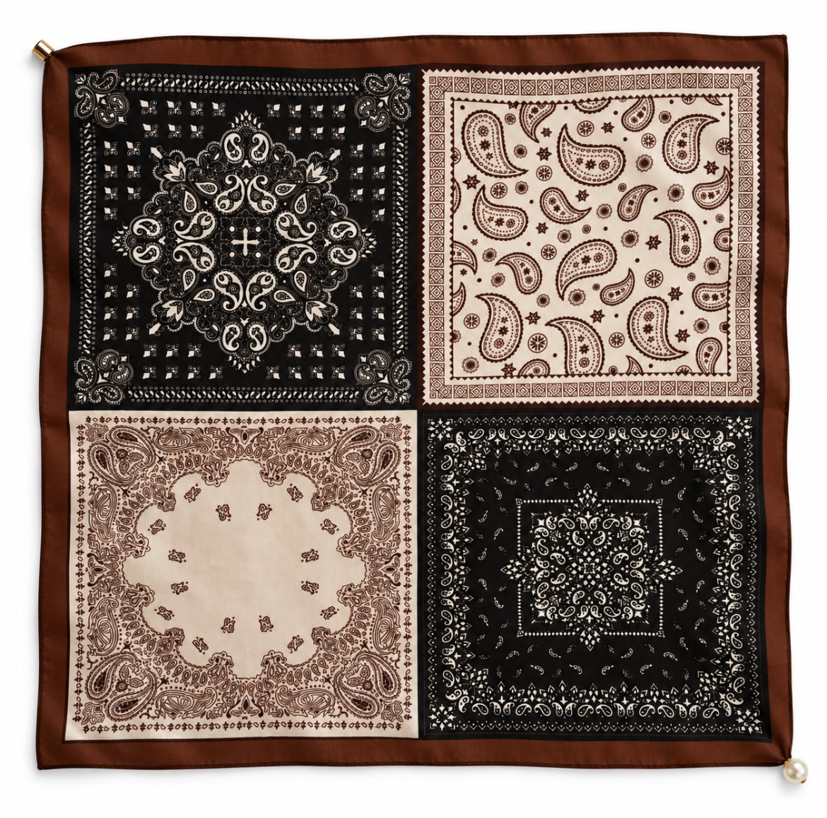 Magnetic Scarf Large Paisley Patchwork The Shoelace Brand flat