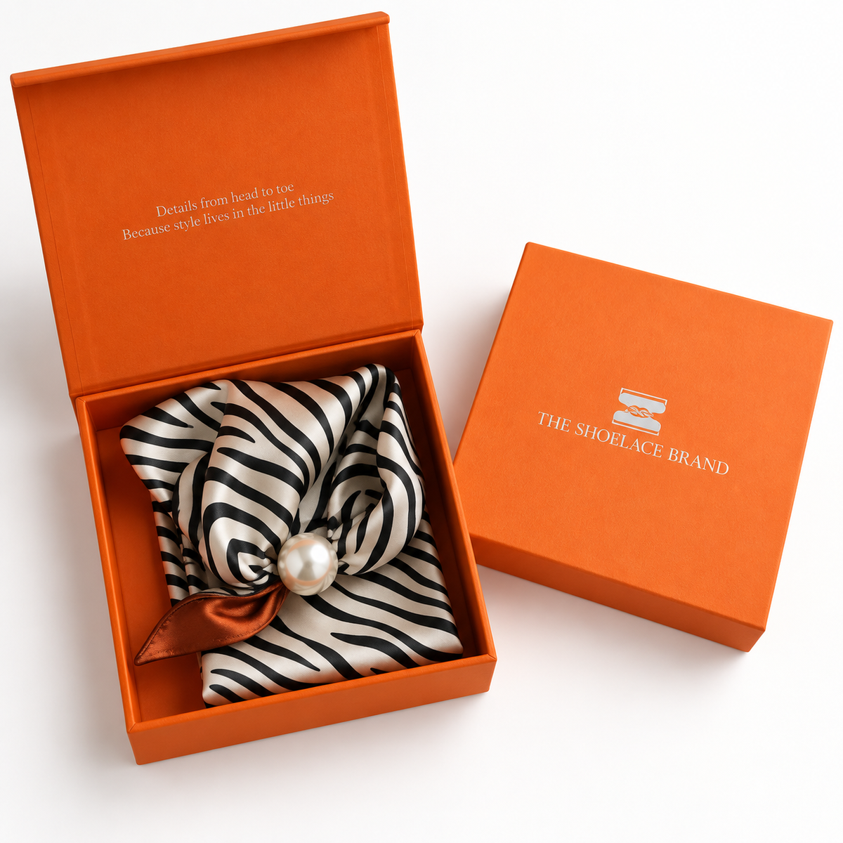 Magnetic Scarf Zebra Brown Top in giftbox