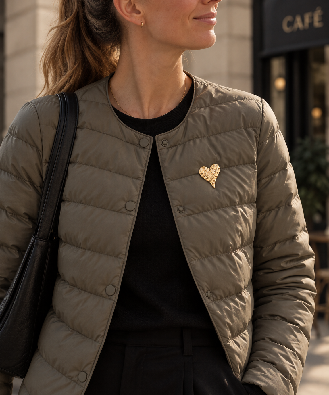 Magnetic brooch Heart Gold