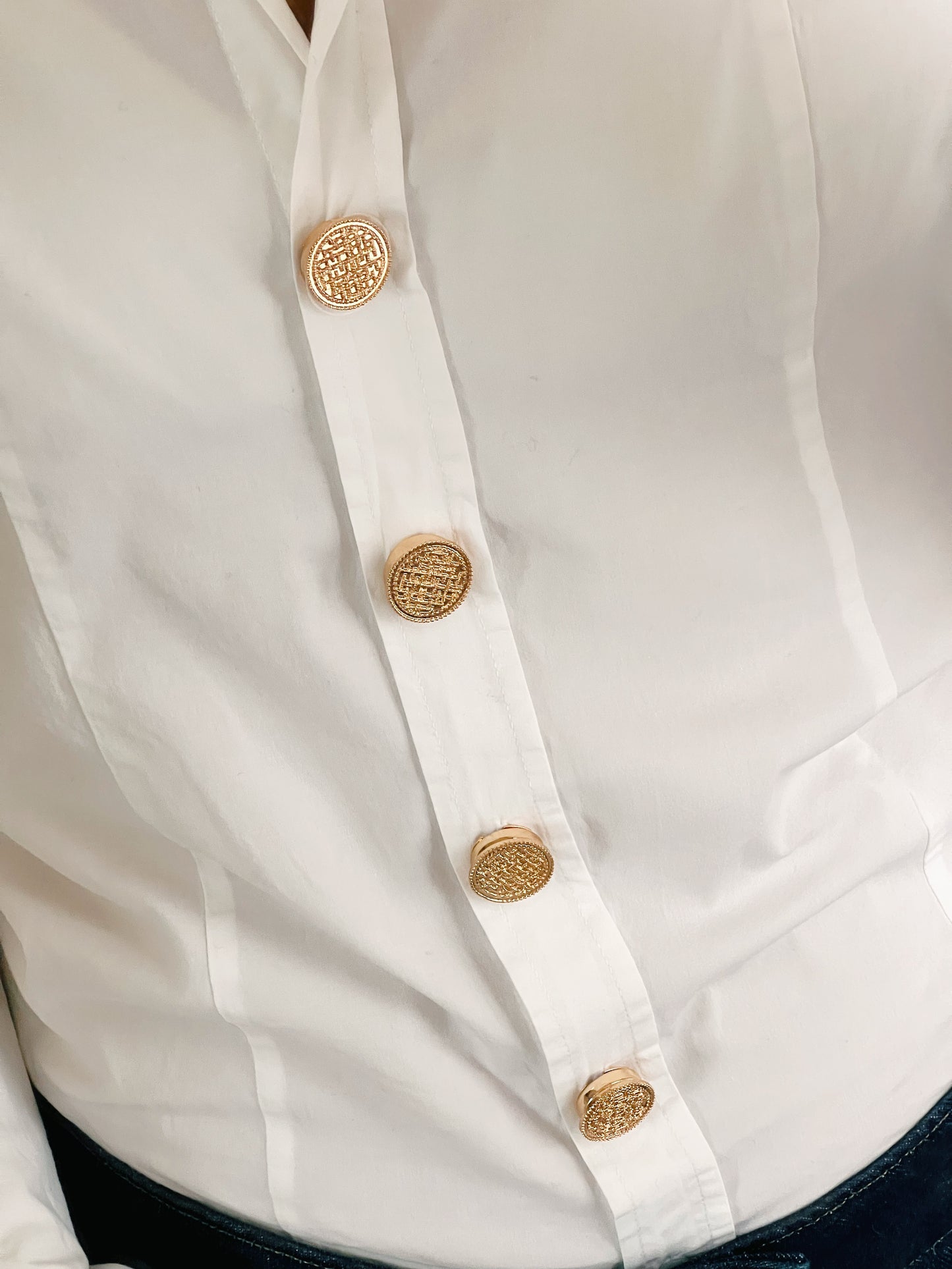 Moa – Textured Button Charm Gold