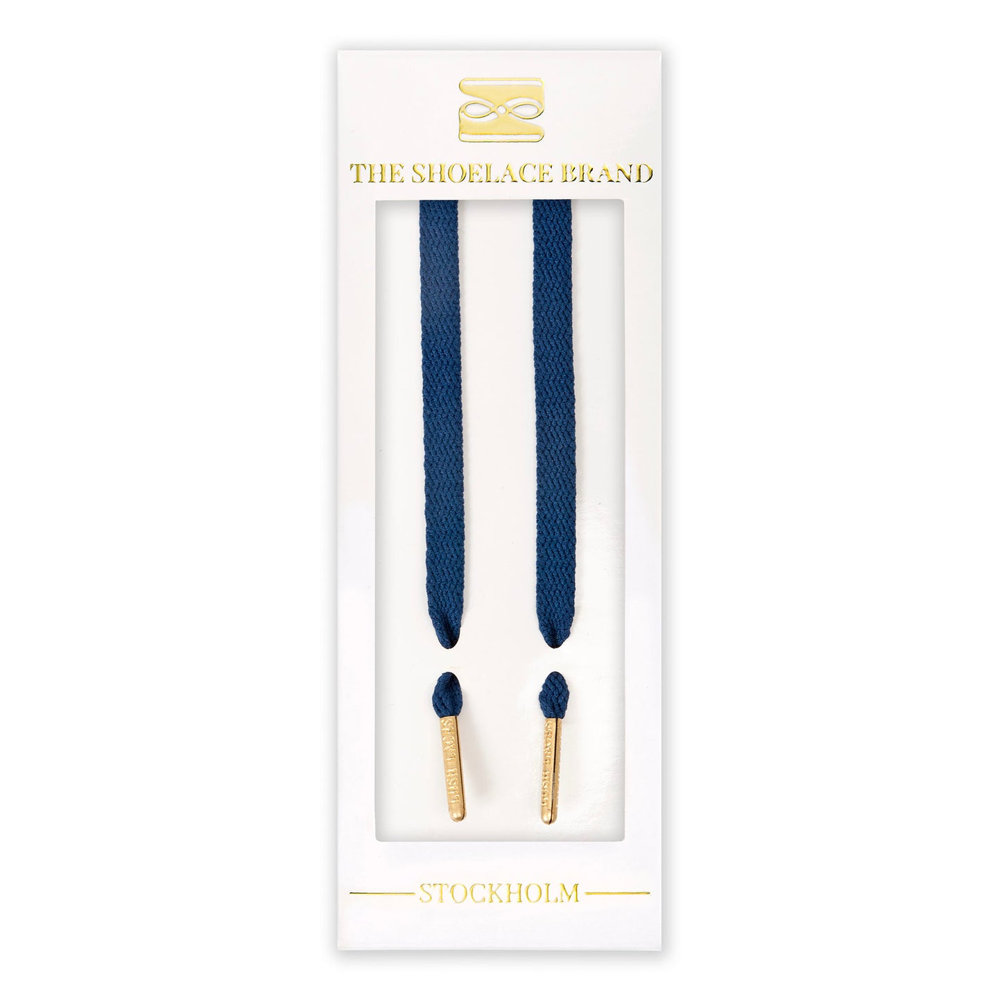 Navy Gold Shoelaces