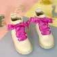 Kids Pink Rose Silk Shoelaces