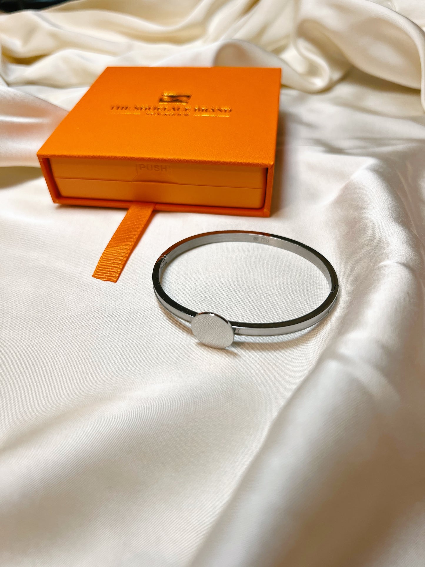 Silver Cuff Bracelet – Button Base