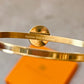 Gold Cuff Bracelet – Button Base