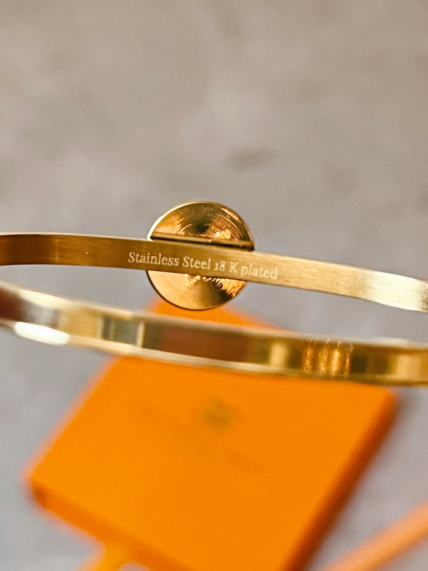 Gold Cuff Bracelet – Button Base