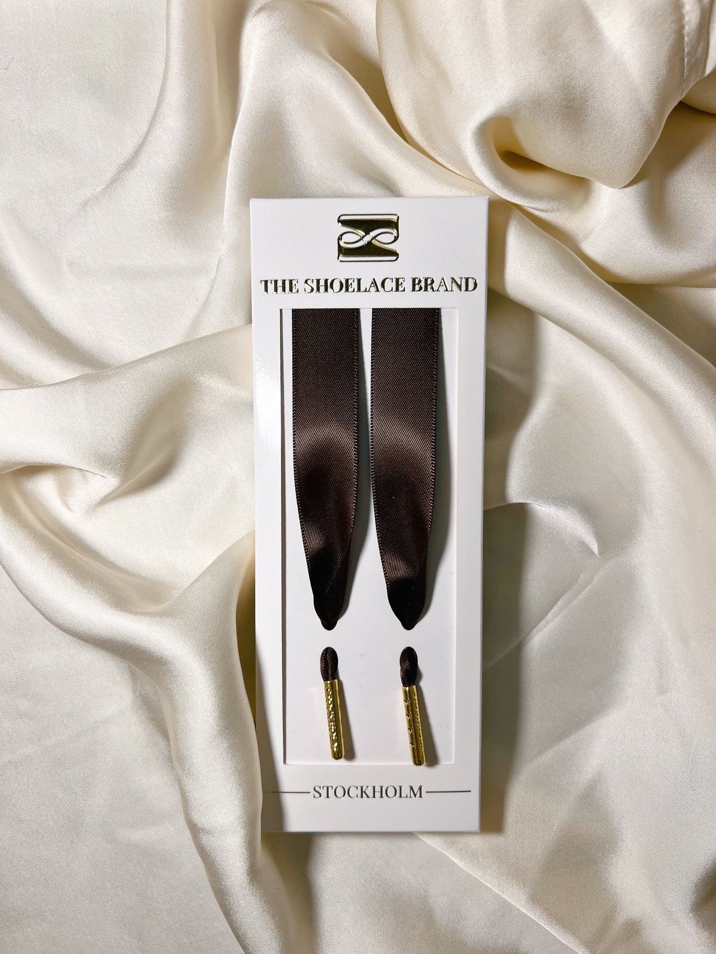 Brown Silk Skosnören