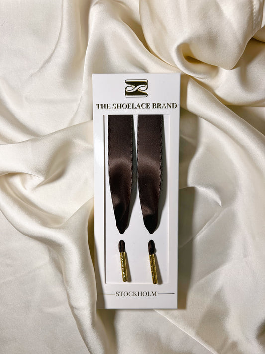 Brown Silk Skosnören