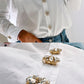 White crystal button cover named Signe from The Shoelace Brand
