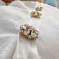 Signe White Crystal Gold Button Charm from above