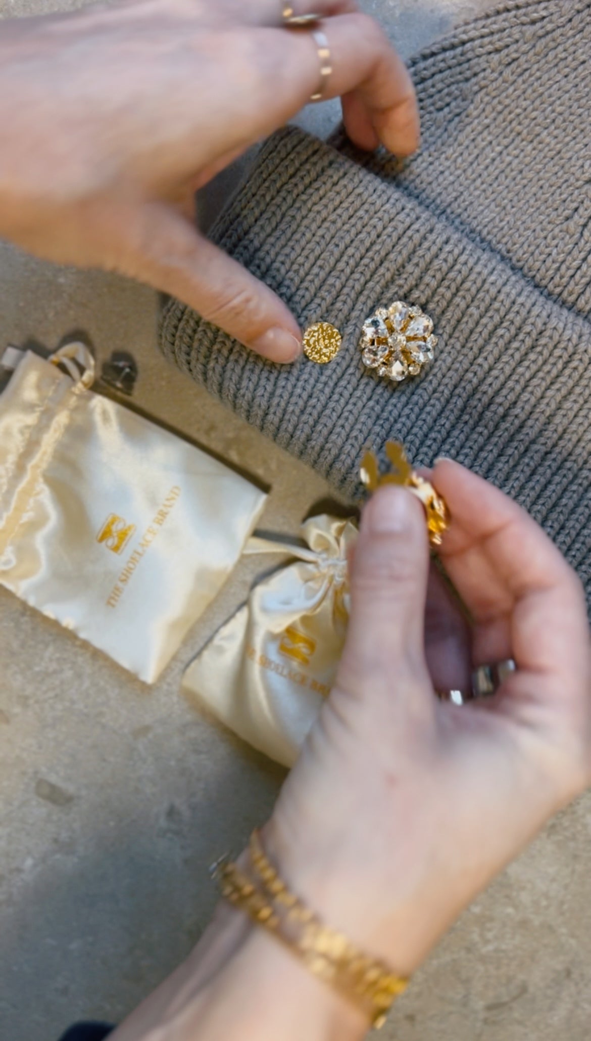 Gold Textured Pin – Button Base