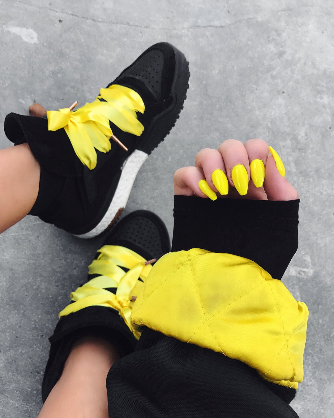 Human race yellow on sale shoelaces