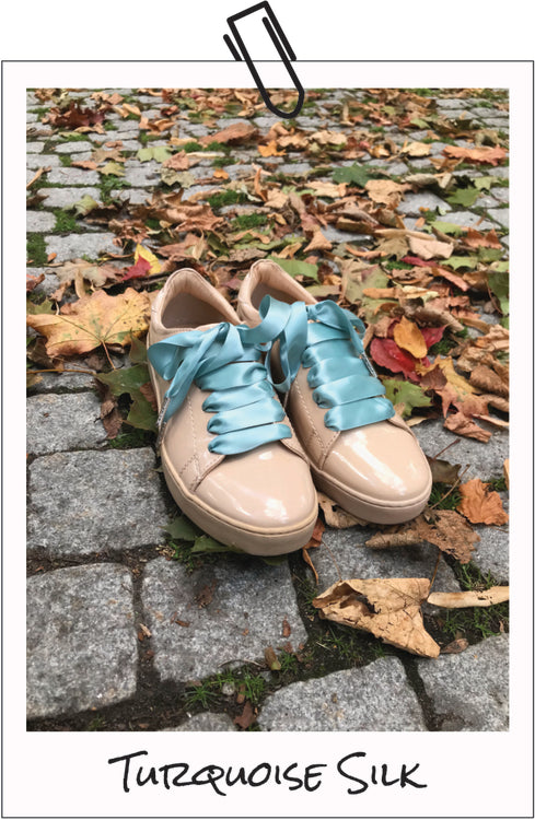 Turquoise Silk shoelaces - The Shoelace Brand