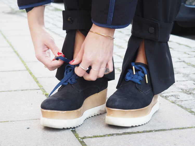 Navy blue elastic shoelaces - The Shoelace Brand