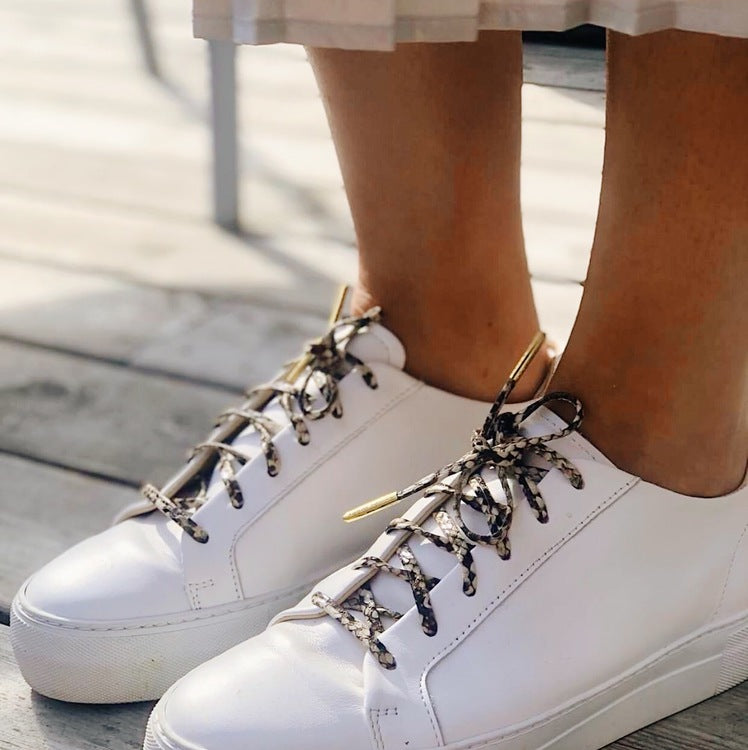 PU shoelaces fake snakeskin beige- The Shoelace Brand