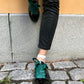 Dark green silk shoelaces - The Shoelace Brand